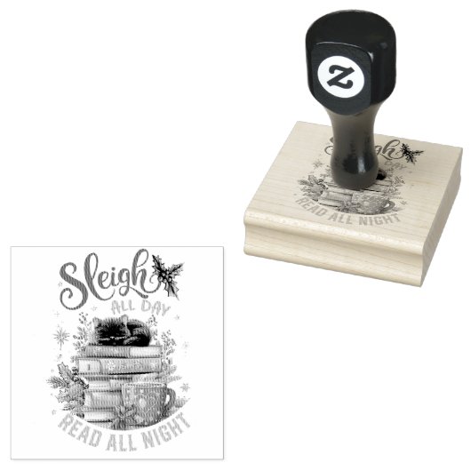Sleigh All Day Lees All Night Rubberstempel (Gestempeld)