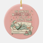 Sleigh All Day Nap All Night Funny Christmas Keramisch Ornament (Achterkant)