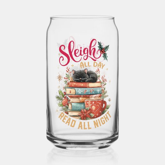 Sleigh All Day Read All Night  Blikvorm Glas (Voorkant)