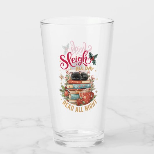 Sleigh All Day Read All Night Glas (Achterkant)