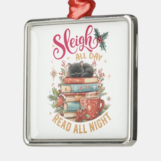 Sleigh All Day Read All Night Metalen Ornament (Links)