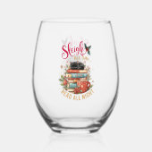Sleigh All Day Read All Night  Wijnglas Zonder Voet (Voorkant)