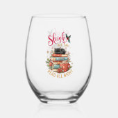 Sleigh All Day Read All Night  Wijnglas Zonder Voet (Achterkant)