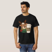Sleigh All Day Reindeer – Funny Christmas Coffee D T-shirt (Voorkant volledig)
