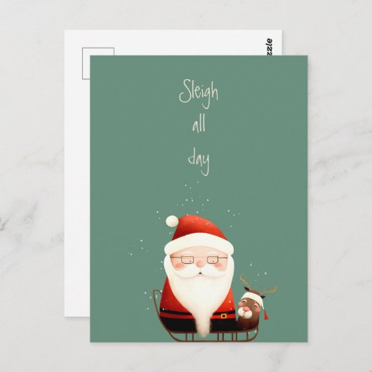 Sleigh All Day Santa Claus Funny Quote Briefkaart (Voorkant / Achterkant)
