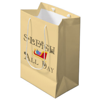 Sleigh All Day | Zwarte Lettertype Medium Cadeauzakje