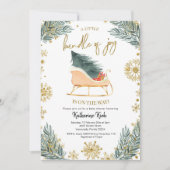 Sleigh Baby shower Kleine bundel van vreugde Kaart (Voorkant)