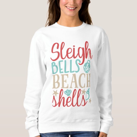 Sleigh Bells & Beach Shells Zomer Kerstmis Trui (Voorkant)