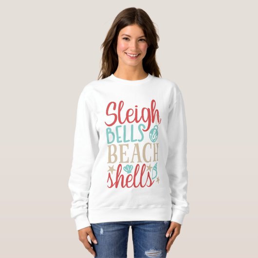 Sleigh Bells & Beach Shells Zomer Kerstmis Trui (Voorkant volledig)