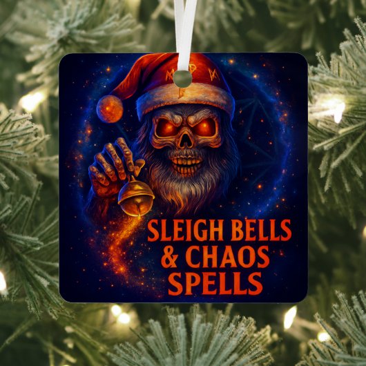 Sleigh Bells & Chaos Spells Christmas Metalen Ornament (Insitu)