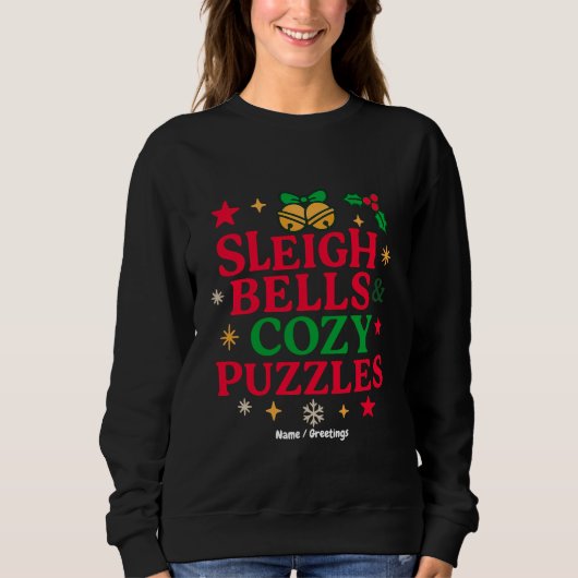 Sleigh Bells & Cozy Puzzles Festive Holiday Gift  Trui (Voorkant)