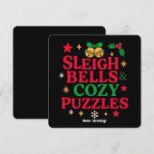 Sleigh Bells & Cozy Puzzles Kerstcadeau Kaart (Voorkant / Achterkant)