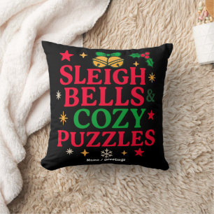 Sleigh Bells & Cozy Puzzles Kerstcadeau Kussen