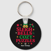 Sleigh Bells & Cozy Puzzles Kerstcadeau Sleutelhanger (Voorkant)