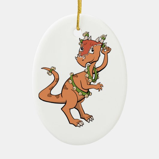 Sleigh Bells Dinosaur Ornament (Voorkant)