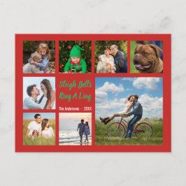 Sleigh Bells Ring 8 Family Photo Collage Feestdagenkaart