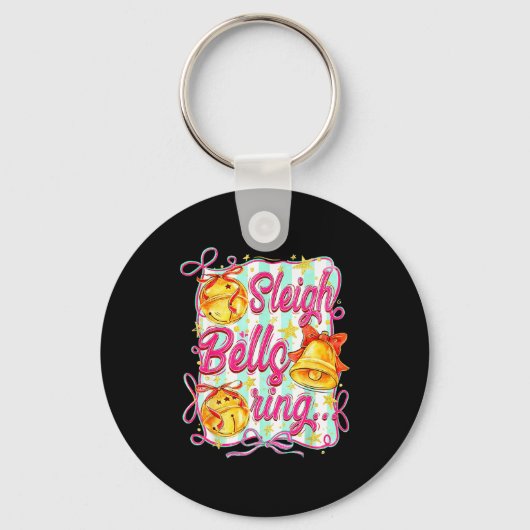 Sleigh Bells Ring Christmas Design For Girls Sleutelhanger (Voorkant)