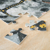 Sleigh Bells RIng - Percheron Horse Team in WInter Legpuzzel (Zijkant)