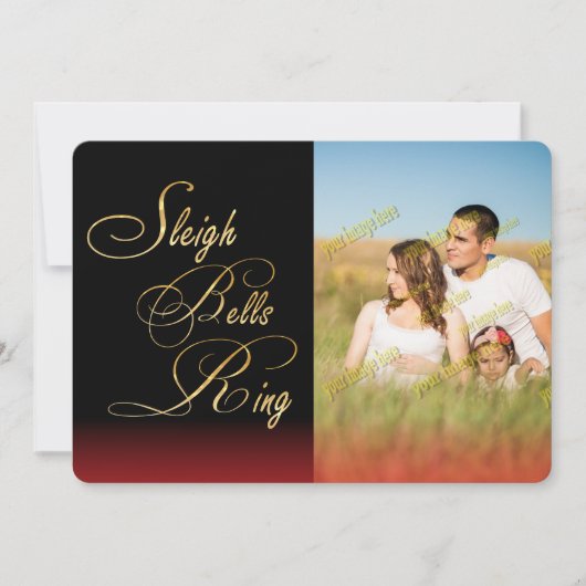 Sleigh Bells Ring 🎅 Sneeuwvlokken Kerstman Kerstm Feestdagenkaart (Voorkant)