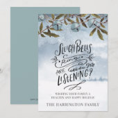 Sleigh Bells Ring Vrolijke Kerstsneeuw Feestdagenkaart (Voorkant / Achterkant)