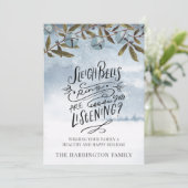 Sleigh Bells Ring Vrolijke Kerstsneeuw Feestdagenkaart (Staand voorkant)