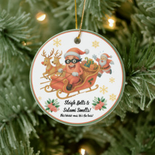 Sleigh Bells & Salami Geuren! Keramisch Ornament