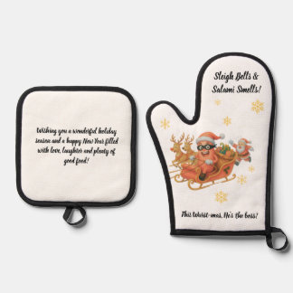 Sleigh Bells & Salami Geuren! Ovenwant & Pannenlap Set