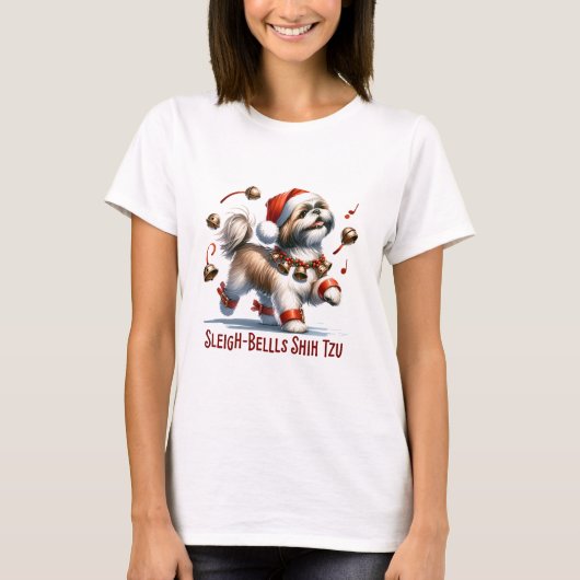 Sleigh Bells Shih Tzu T-shirt (Voorkant)