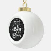 Sleigh bells & skeletons dancing funny christmas keramische bal ornament (Rechts)