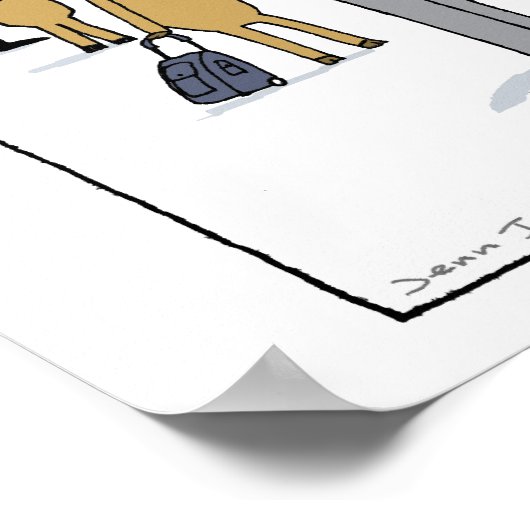 Sleigh Beveiliging - Funny Christmas Cartoon Poster (Hoek)