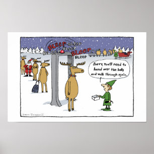 Sleigh Beveiliging - Funny Christmas Cartoon Poster