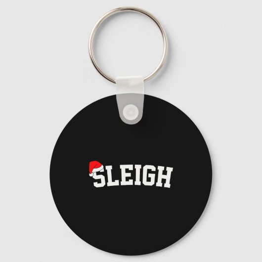 Sleigh Christmas Santa Hat Matching Christmas Fami Sleutelhanger (Voorkant)