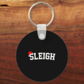 Sleigh Christmas Santa Hat Matching Christmas Fami Sleutelhanger (Voorkant)