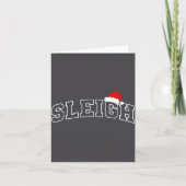 Sleigh Christmas Varsity Minimal Text Santa Hat Fa Kaart (Voorkant)