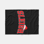 Sleigh Christmas Varsity Text With Santa Hat Famil Fleece Deken (Voorkant (Horizontaal))