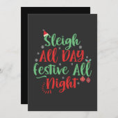 Sleigh de hele dag feestelijk de hele nacht grappi kaart (Voorkant / Achterkant)