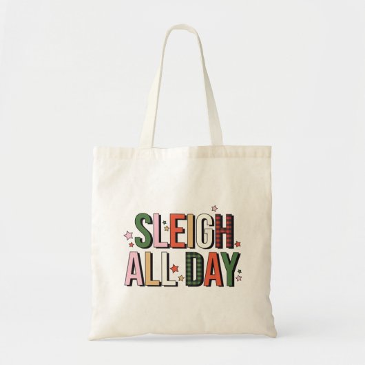 Sleigh de hele dag grappige kerstvakantie tote bag (Voorkant)