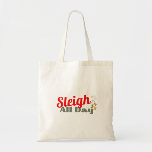 Sleigh de hele dag, kerst Canvas tas (Voorkant)