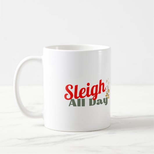 Sleigh de hele dag, kerst Mok (Links)