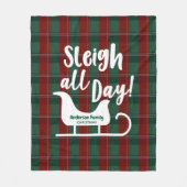 Sleigh de hele dag Kerstmis Fleece Deken (Voorkant)