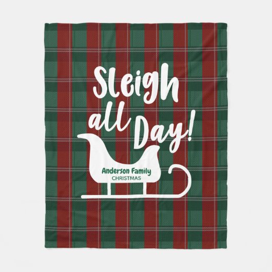 Sleigh de hele dag Kerstmis Fleece Deken (Voorkant)