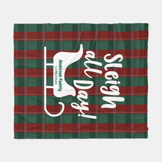 Sleigh de hele dag Kerstmis Fleece Deken (Voorkant (Horizontaal))