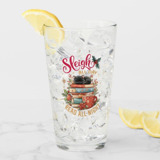 Sleigh de hele dag, lees de hele nacht glas (Voorkant ijs)