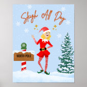 Sleigh de hele dag - Leuke kerstkunstprint Poster (Voorkant)