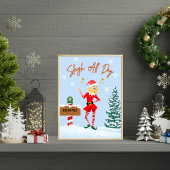 Sleigh de hele dag - Leuke kerstkunstprint Poster