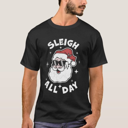 Sleigh De hele dag Santa Claus Santa's Sleigh T-shirt (Voorkant)