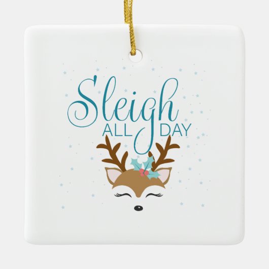 Sleigh de hele dag vakantie Ornament (Voorkant)