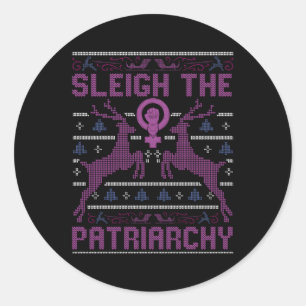 Sleigh de patriarchaat feminist ronde sticker