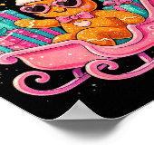 Sleigh Girl Cute Gingerbread Christmas Art  Poster (Hoek)