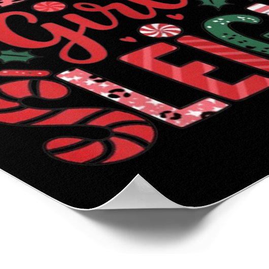 Sleigh Girl Sleigh Funny Little Women's Retro Chri Poster (Hoek)